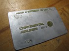 Continental Air Lines Airlines Ticket Validation Plate Travel Agency Property Of
