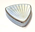 Henry Hutton   Co Sheffield Sterling Silver Guilloche Enamel Tobacco Box