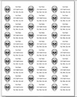 150 Skeleton Skull Black White Mailing Return Address Labels Personalized