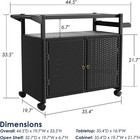 Xilingol Outdoor Bar Table Black Wicker Bar Cart With Cabinet For Patio Garden