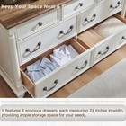 Farmhouse 7-drawer Dresser With Solid Wood Feet  Antique White