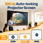 100 Inch 16 9 Manual Pull Down Projector Projection Screen Home Theater Movie
