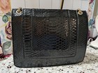Sale  10 99  Mellow World Black Patent Leather Snake Print Handbag