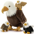 4 Pcs Plush Set  18 Inch Mommy Eagle With 3 Babies   Bald Eagle Bald Eagle