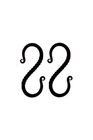 Hand-forged Iron S Hook Set Of 2 - Rustic Twisted Blacksmith Hanging Hooks For 
