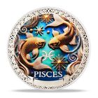 Creative Pisces Zodiac Challenge Coin Good Luck Gift Token Collectible Medallion