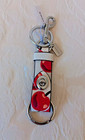 Nwt Coach Cz088 Trigger Snap Bag Charm With Key Ring In Cherry Printed Leather