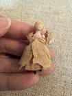 Antique Miniature Hertwig All Bisque Doll 1 75    German Jointed Arms Orig Dress