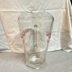 Coors Banquet Clear Glass Beer Pitcher W  Handle Pour Spout Red Logo