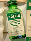 Vtg Dolcin Arthritic Rheumatic Muscular Tablets Green Bottle In Box With Insert