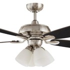 Hampton Bay   Hollis 52  Indoor Led Brushed Nickel Dry Rated Ceiling Fan - New