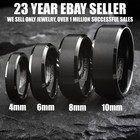 6 8mm Black Tungsten Carbide Brushed Comfort Fit Wedding Band Ring Men s-women s