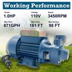 1hp Clear Water Pump Electric Centrifugal Self-priming Industrial Farm Pool Pond