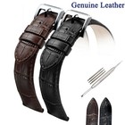 Men s Genuine Leather Watch Wrist Band Release Strap 16-24mm Belts With Tool