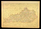 1920 Antique Kentucky Map Counties Large Atlas Map Railroad Depot Towns No Fold