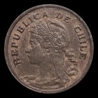          1919 Chile 1 Centavo Liberty Head Economia Es Riqueza Santiago Coin Km-161
