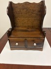Vintage Wooden Recipe Index Card Filing Box Chest Countertop Wall Mount Shelf