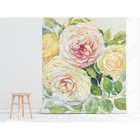 Wall Mural Sticker Watercolor Painting Roses Flowers Nature Floral Painting