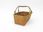 Antique American Splint Gathering Basket Oblong With Two Handles 12 25  X 9 25 
