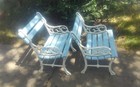 Antique Victorian Cast Iron Garden Chair Set Of 2