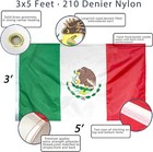 Embroidered Mexican Flag 3x5 Ft 210d Heavy Duty Polyester Outdoor Mexico Flag