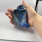 Gorgeous  Chinese Scholar   s Brush Washer  Lotus Flower Form Natural Lapis Lazuli