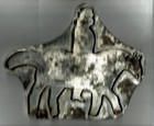 Large 19th Century Tin Cookie Cutter Man On Horse Primitive 7 1 4 X 8 1 2 Inch