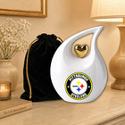 Large Cremation Urn For Human Ashes Adult Pittsburgh Steelers Teardrop Urn 10 In