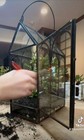 Vintage Large Glass   Metal Terrarium 11 75  H X 5 31  W X 8 13  D