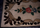 Great Old  Hand Hooked Rug   Floral   Swirl  Design  27 1 2  By 52 