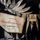 Weatherproof Vintage Mens Black White Palm Print Viscose Button Up Shirt Large