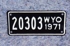 1971 Wyoming Motorcycle License Plate   20 303