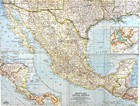 1961-10 October Vintage Map Mexico   Central America National Geographic  972 