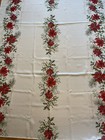 Large Banquet Size Christmas Tablecloth-100    X 60    Seasons Greetings-poinsettias