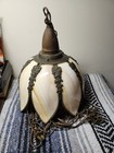 Vintage Tulip Slag Glass Hanging Light   Lamp Pre-owned