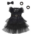 Halloween  Wednesday Addams  2         black Party Dress For American Girl Dolls