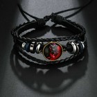 Men Women Zodiac Horoscope Astrology Birth Sign Leather Magic Bracelet Wristband
