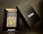 Zippo Windproof Lighter With Engraved Eagle   American Flag  47536  New In Box