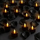 500 Pcs Rose Petals With 12 Led Tea Lights Candles Black Candles black Petals