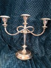 Vintage Ab Triple Candle Stick Holders Silver Plated On Zinc Set Of 2