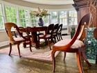 Vintage Empire Circular oval Dining Set Flame Mahogany With 10 Chairs And 2 Leaf