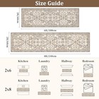 2x8 Non-slip Floral Hallway Runner Rug - Washable Carpet For Entryway  Brown
