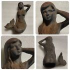 Cast Iron With Rust Vintage Nautical Mermaid Statue Fish