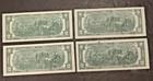 4 - 1976 Bicentennial  2 Two Dollar Bills Us Currency Notes Lot Misalignment