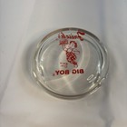 Frisch   s Big Boy Restaurant Round Glass Ashtray - Clear W red    vintage