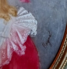 Antique Portrait Italy Signed Bronze Art Nouveau 7 Inch Naturalistic Frame