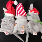 Ty Beanie Babies Christmas Holiday Mouse Lot Of 5 Mwmt Flicker Tidings Bbom