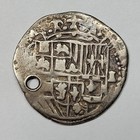 1598-1621 Cob 1 Real Potosi Bolivia Great Detail 3 21g Holed Spanish  m140