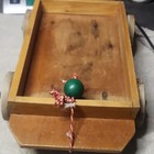 Vintage Wooden Pull Toy Cart wagon W  Wheels And Pull String