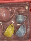 Children   s Play Tea Set In Pink Wicker Case